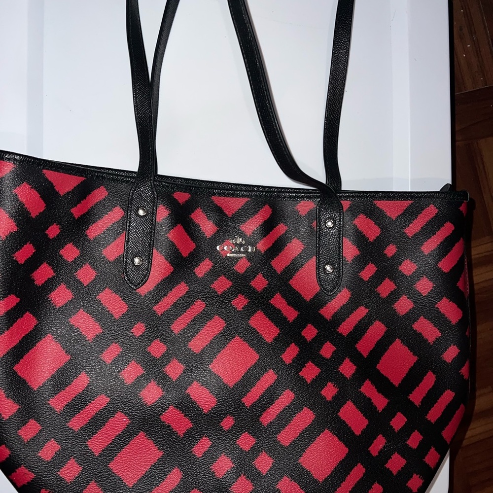 Coach Red and Black Bag